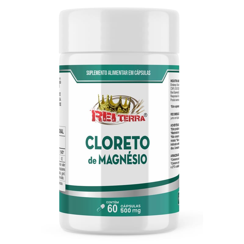 Cloreto de magnésio 500mg Rei Terra 60cps