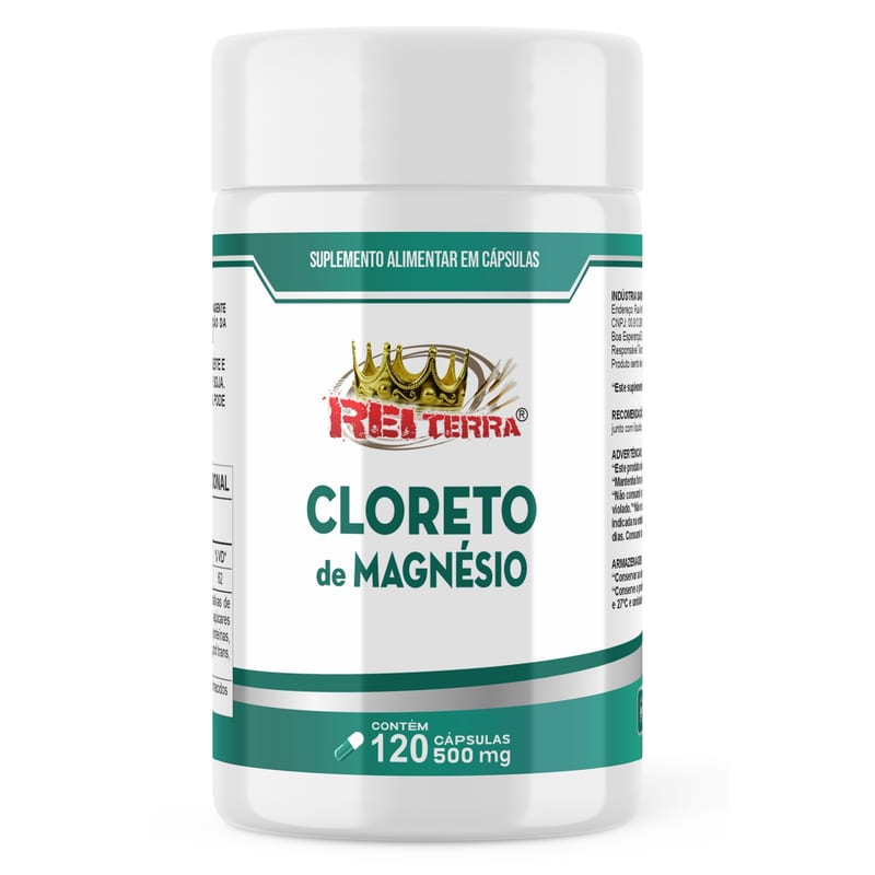 Cloreto de magnésio 500mg Rei Terra 120cps